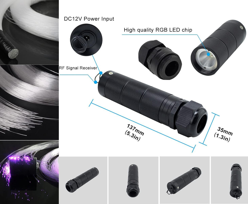 450pcs 0.03in 9.8ft RGBW LED Fiber Optic Star Ceiling Light Kit M119
