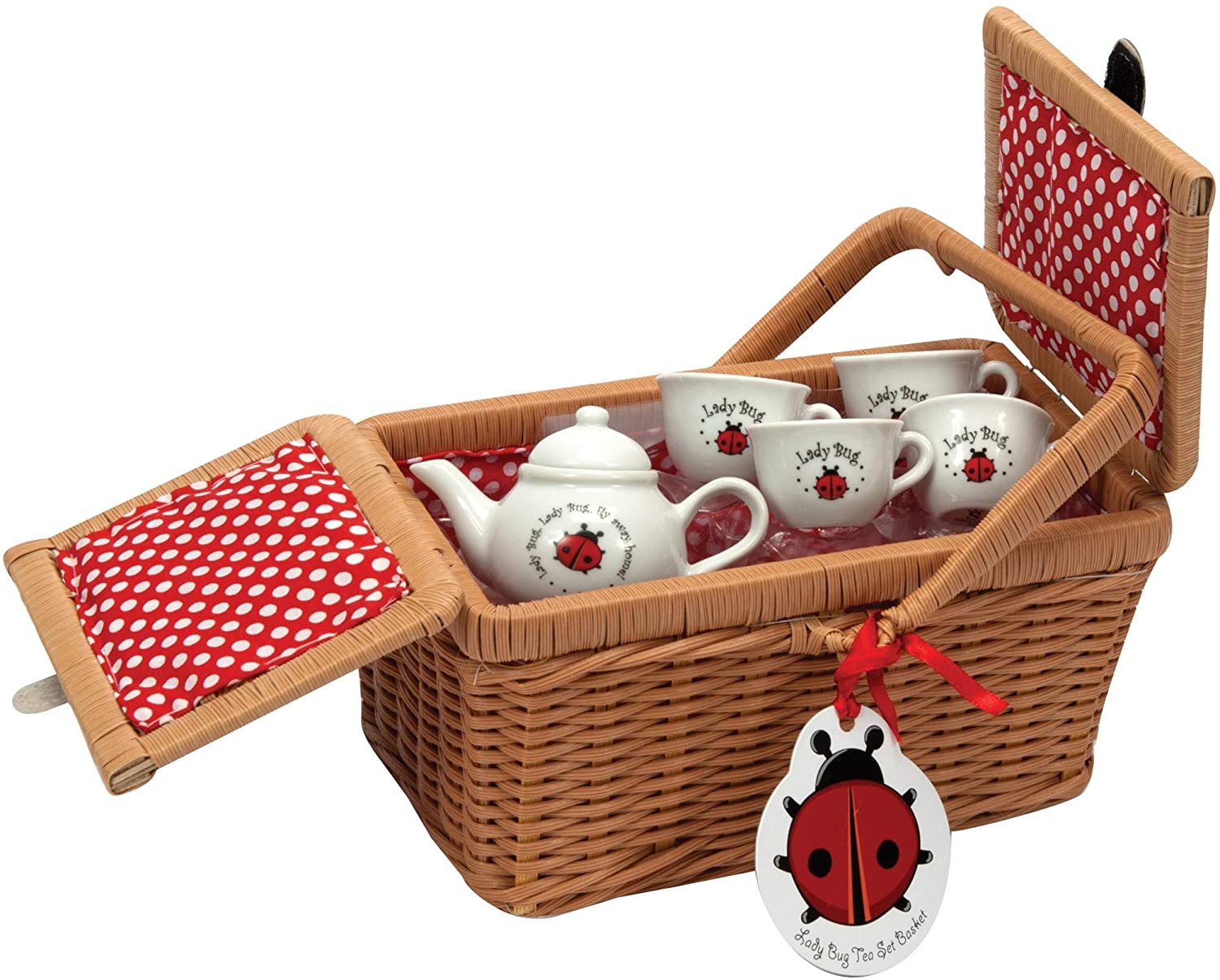 Porcelain Tea Set Basket Q2287