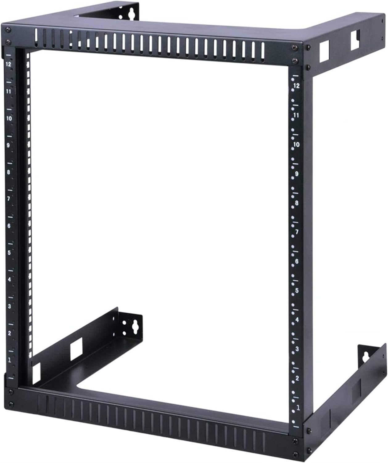 Wall Mount Rack Open Frame 19Inch Server Equipment Rack Heavy Duty Network Equipment Rack 17.75 Inch Deep Black 15U U48757
