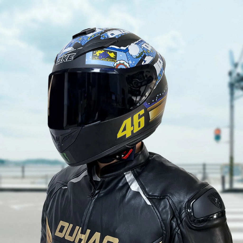 Full Face Motorcycle Helmet with Tinted Visors and Vents X309