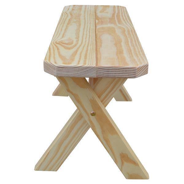 Yellow Pine Picnic Crossleg Bench 6ft Q4627