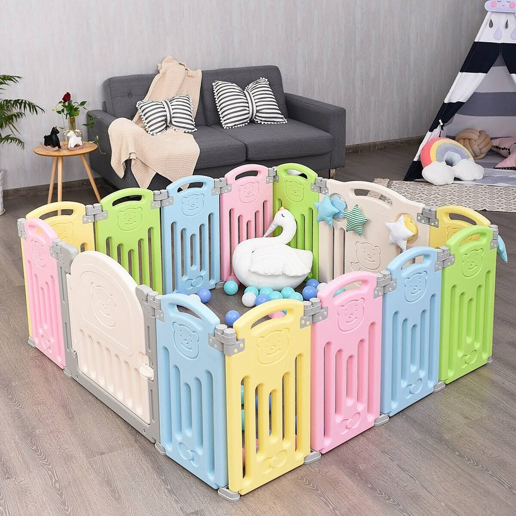 14 Panel Foldable Baby Playpen Safety Play Yard X925
