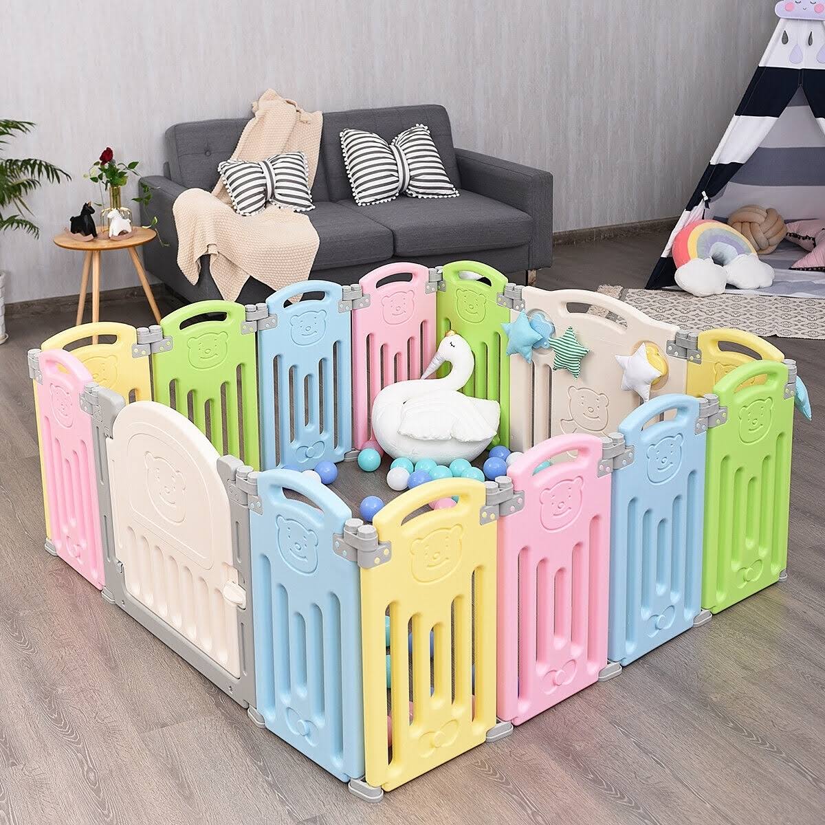 14 Panel Foldable Baby Playpen Safety Play Yard X925