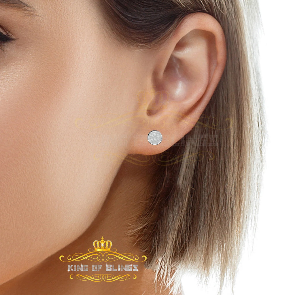 925 Sterling Silver White Hip Hop Stud Earrings P9503