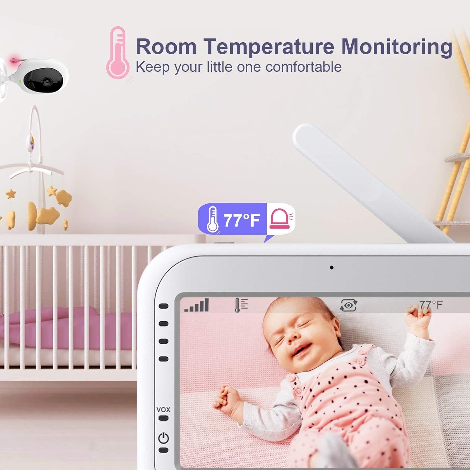 5 Split Screen Video Baby Monitor with 2 Cameras and Audio S333645