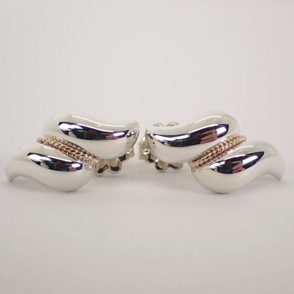 925 585 Shell Twist Combination Earrings D8114