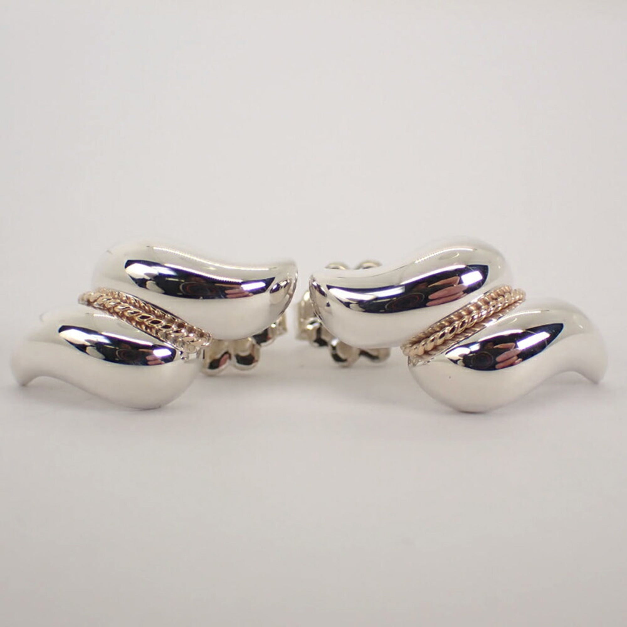 925 585 Shell Twist Combination Earrings D8114