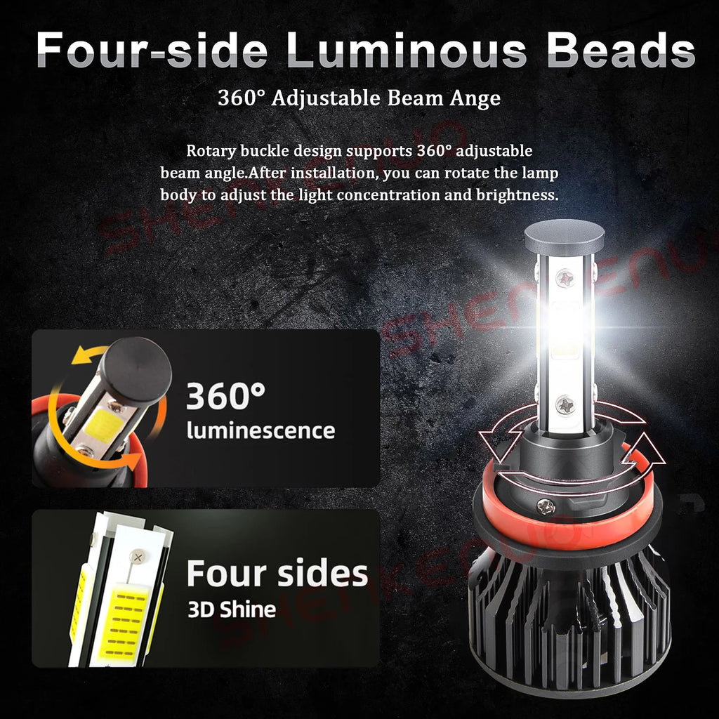 H9 H11 LED Headlight Bulbs Kit 4pcs L70890