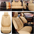 Beige PU Leather Waterproof Car Seat Cover Protectors Y2793