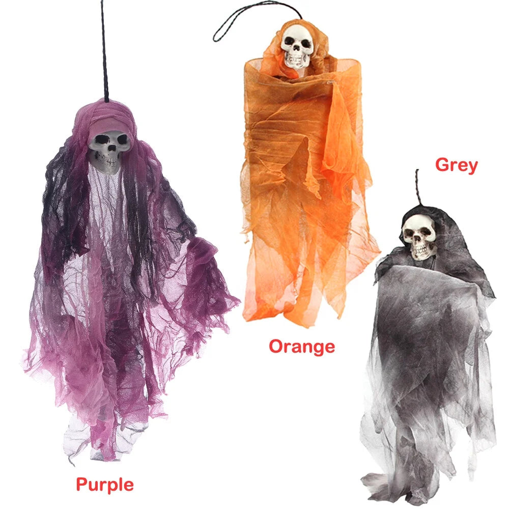 Grey Halloween Skull Doll Decoration Prop C904