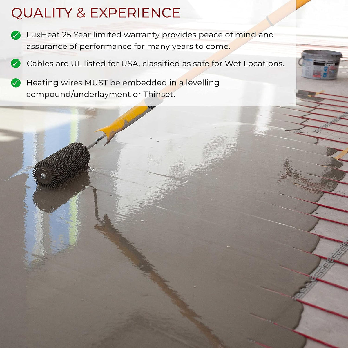 25 Sqft Electric Radiant Floor Heating Cable Set with Thermostat M8111