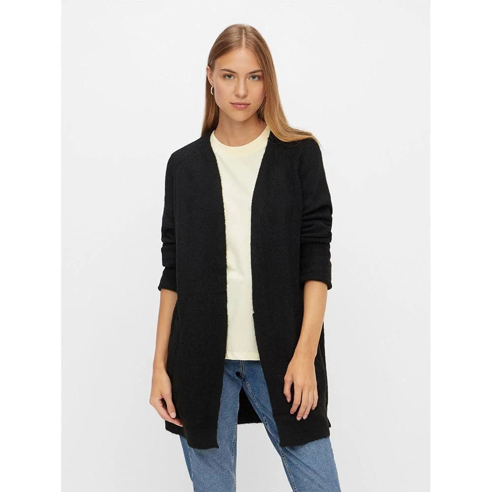 Longline Cardigan in Black K19115