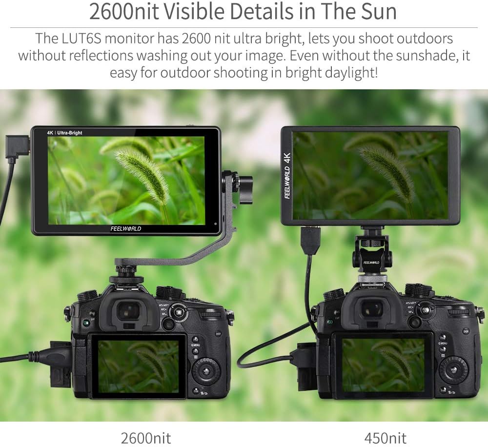 6 Inch 2600nits Touch Screen Field Monitor with 3G-SDI 4K HDMI Input Output T8589