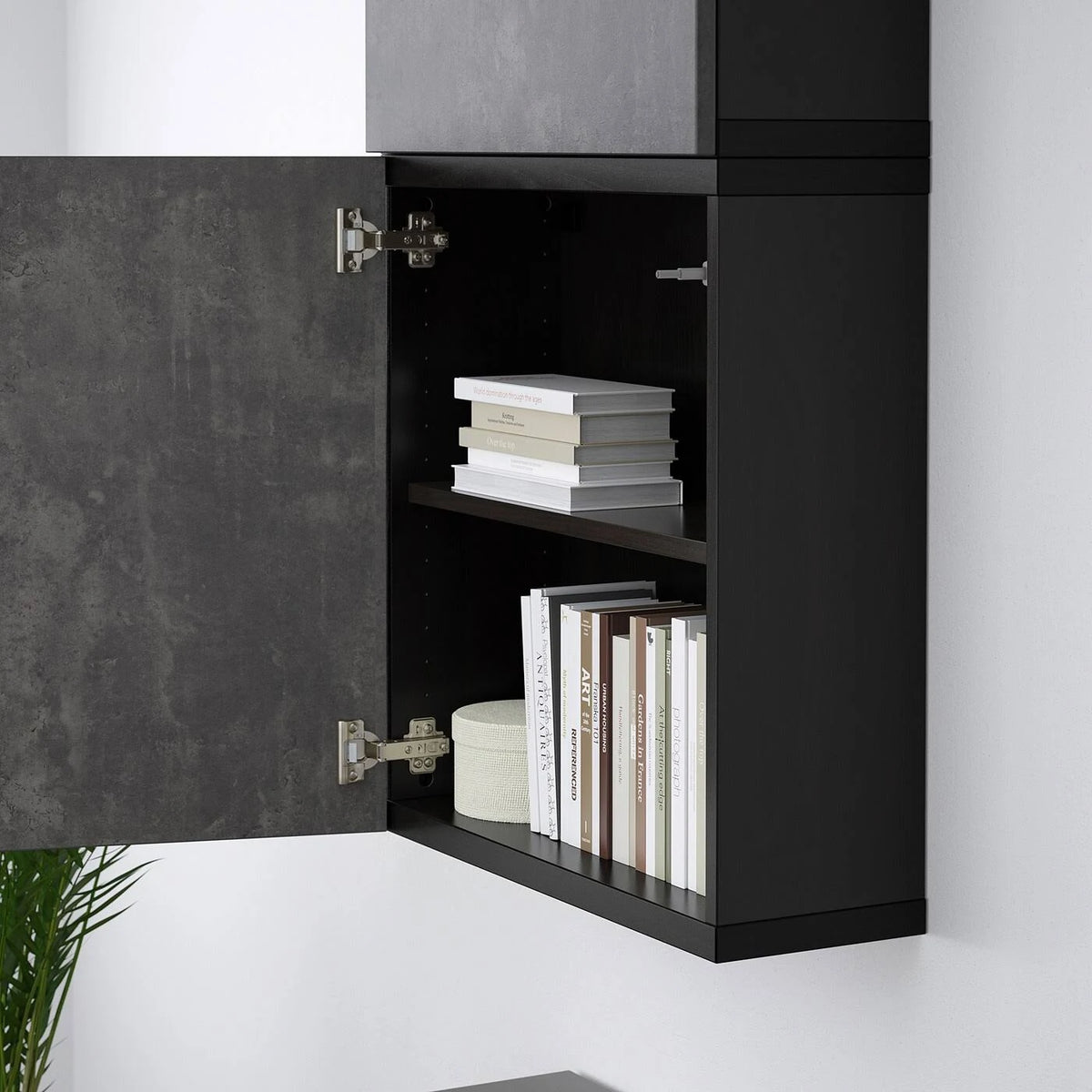 Black-Brown Wall Cabinet with 2 Doors N12955