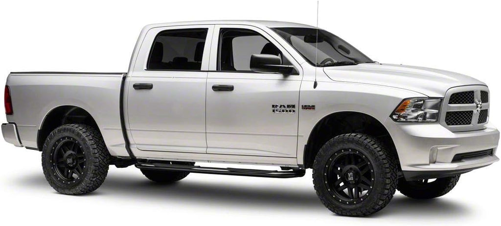 Black 4-Inch Oval Bent End Side Step Bars F7409
