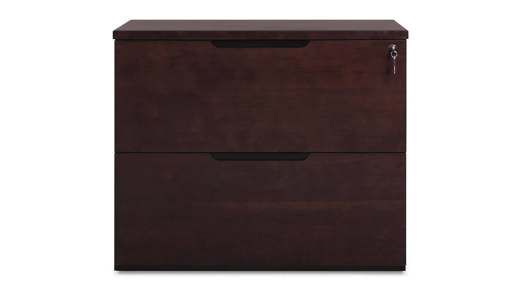 2 Drawer Lateral Filing Cabinet Dark Walnut X3612