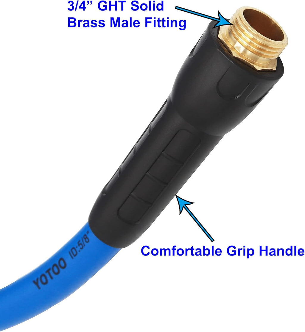 Heavy Duty Hybrid Garden Water Hose 5/8-Inch by 75-Feet, Blue, Pack of 2 E412951