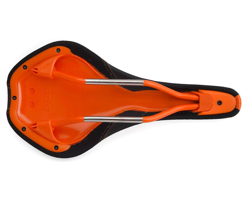 Black/Orange Ti-Alloy Rails Duster Saddle V15973