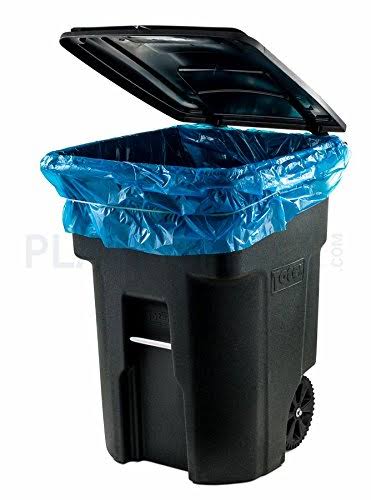 64-65 Gallon Blue Heavy Duty Recycling Trash Bags F94285