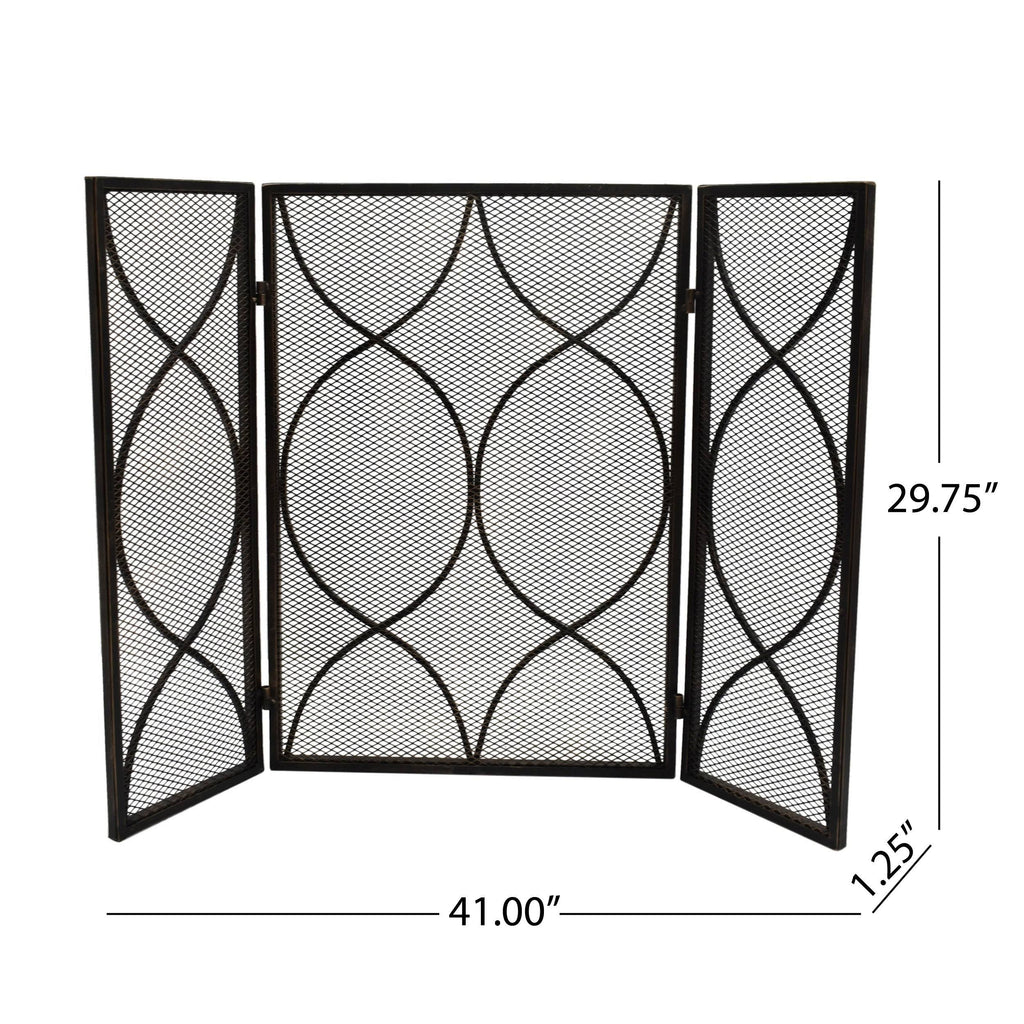 Three Panel Iron Firescreen Y17488