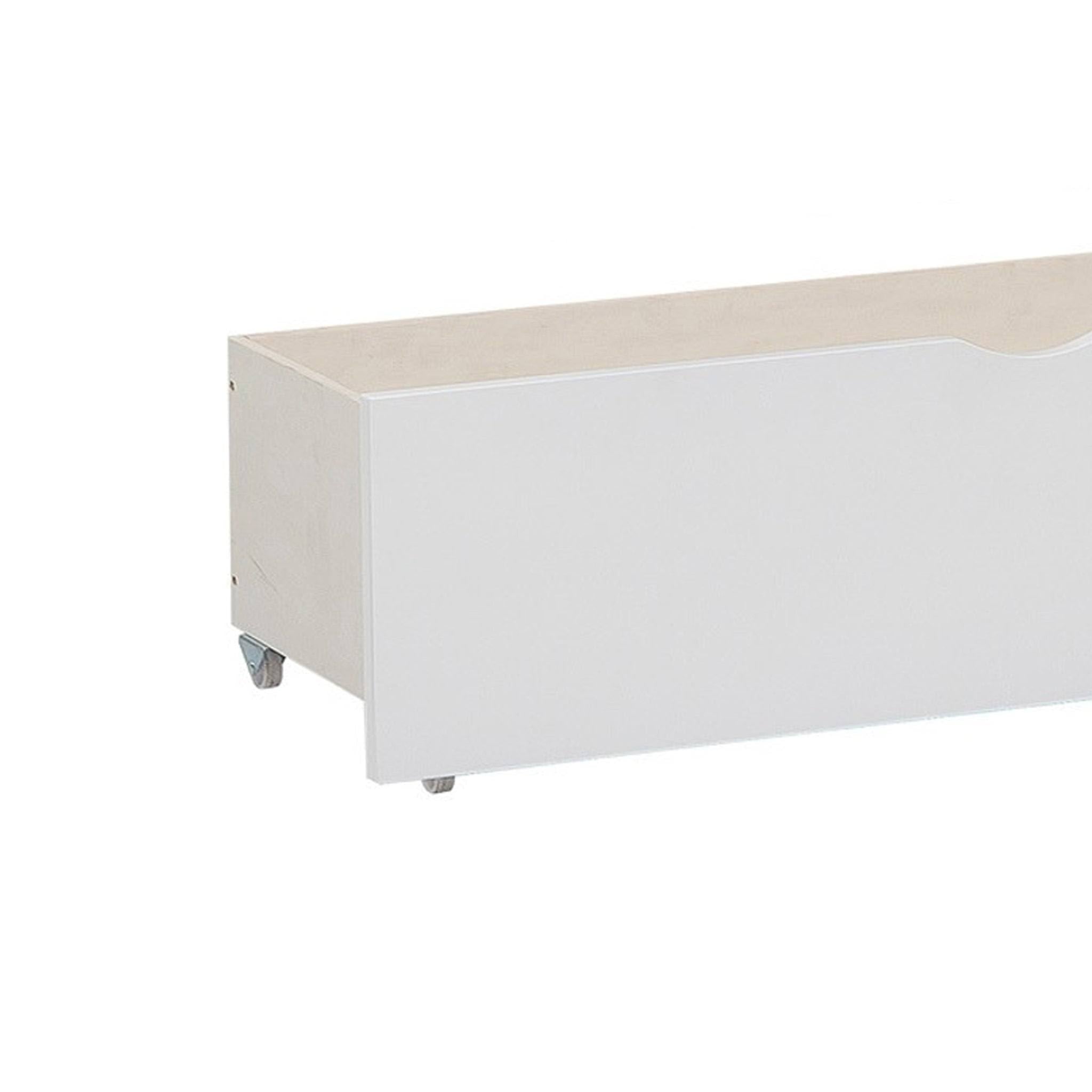 White Wooden Underbed Storage Box with Caster Wheels, Set of 2 J583912