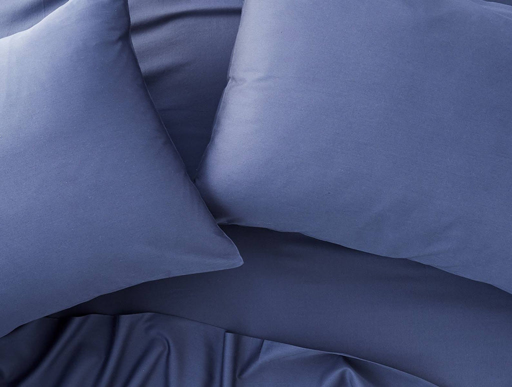 Moonlight Blue Organic Sateen Fitted Sheet Y758