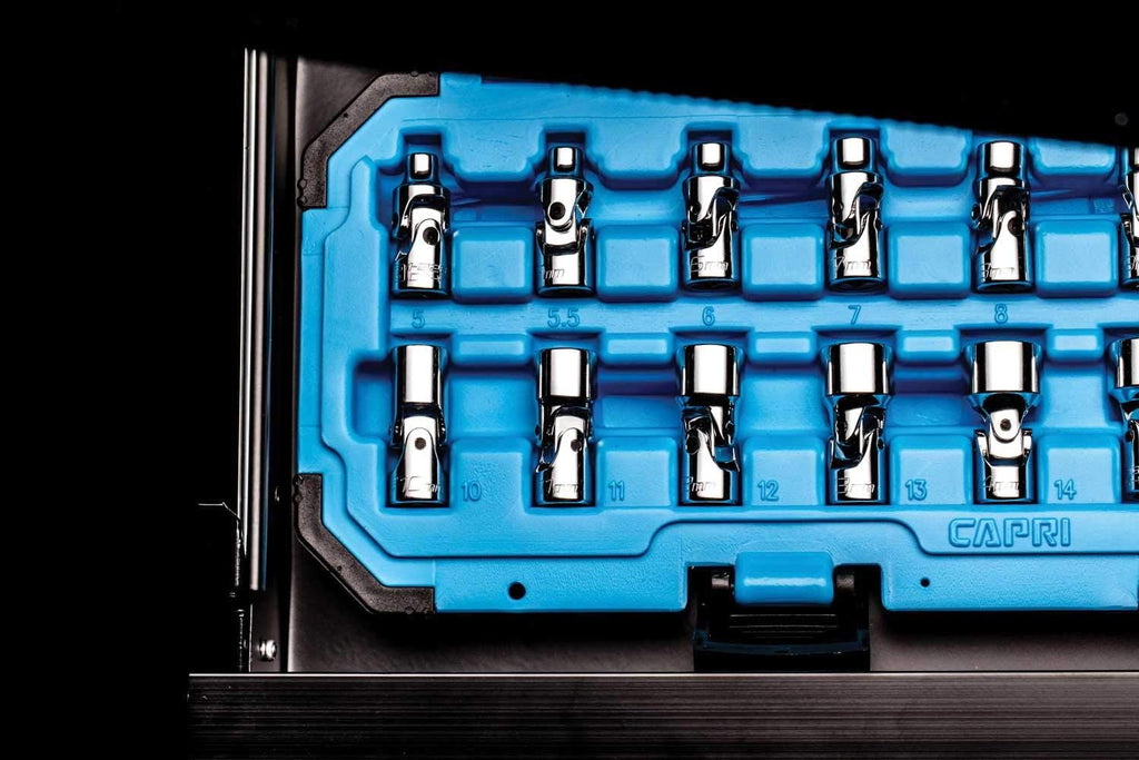 1/4 in. Drive Universal Socket Set, 5-15 mm Metric, 12-Piece F4096
