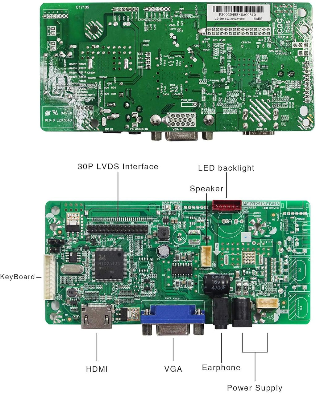 13.3 Inch 1920X1080 LCD Screen with LCD Controller Board O758