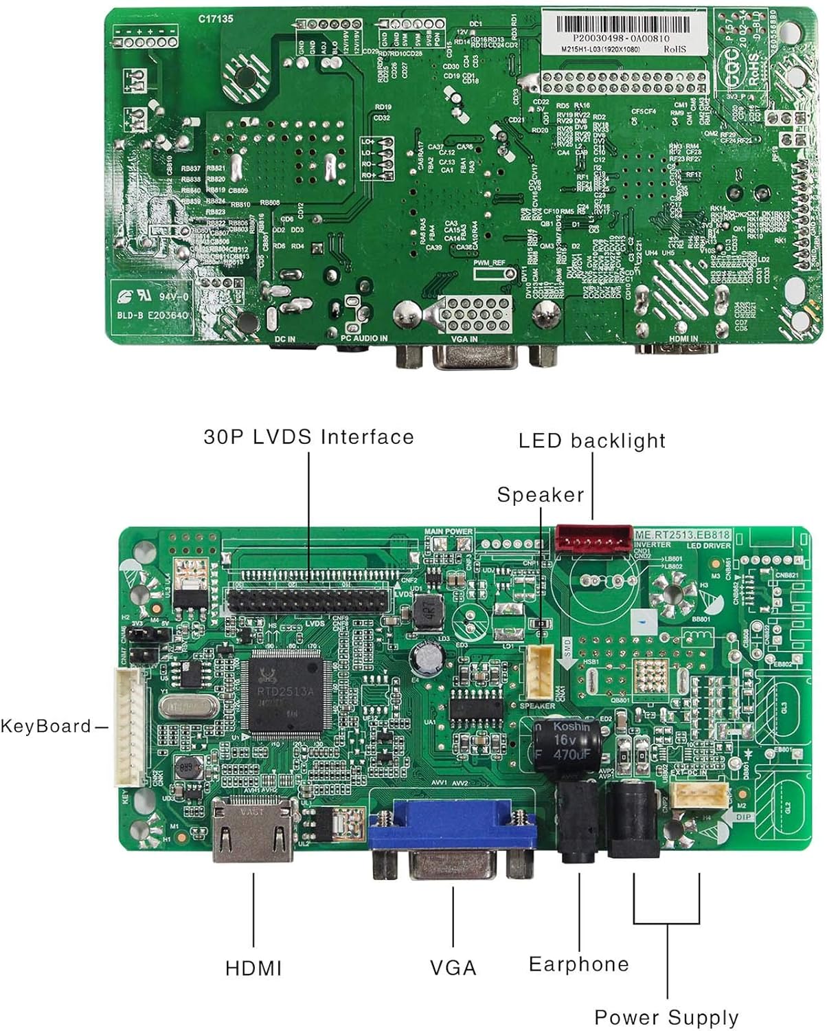 13.3 Inch 1920X1080 LCD Screen with LCD Controller Board O758