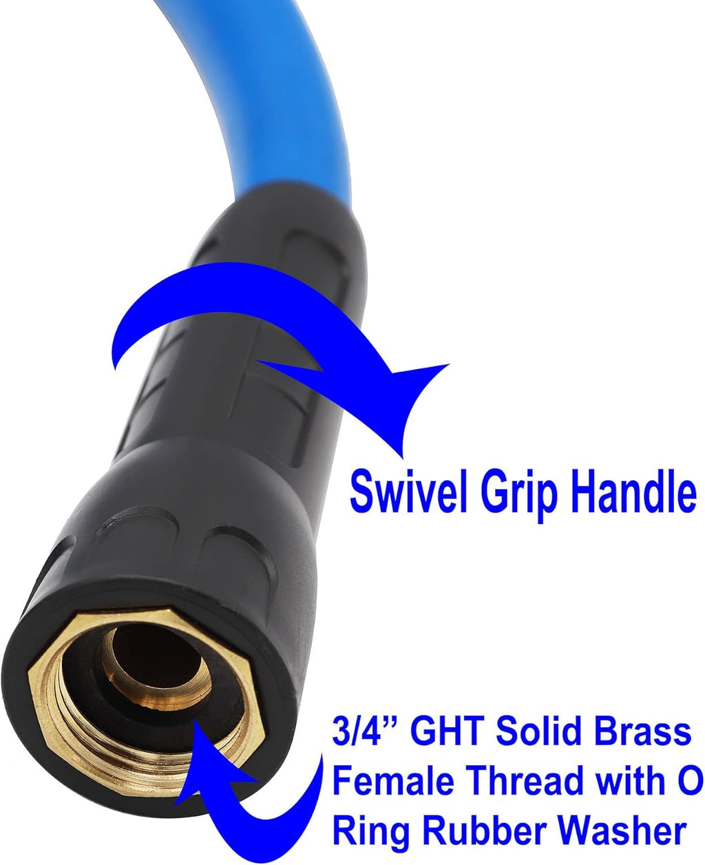 Heavy Duty Hybrid Garden Water Hose 5/8-Inch by 75-Feet, Blue, Pack of 2 E412951