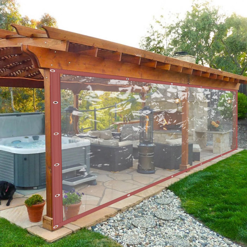 Brown Clear Awning Canopy Tarpaulin K199