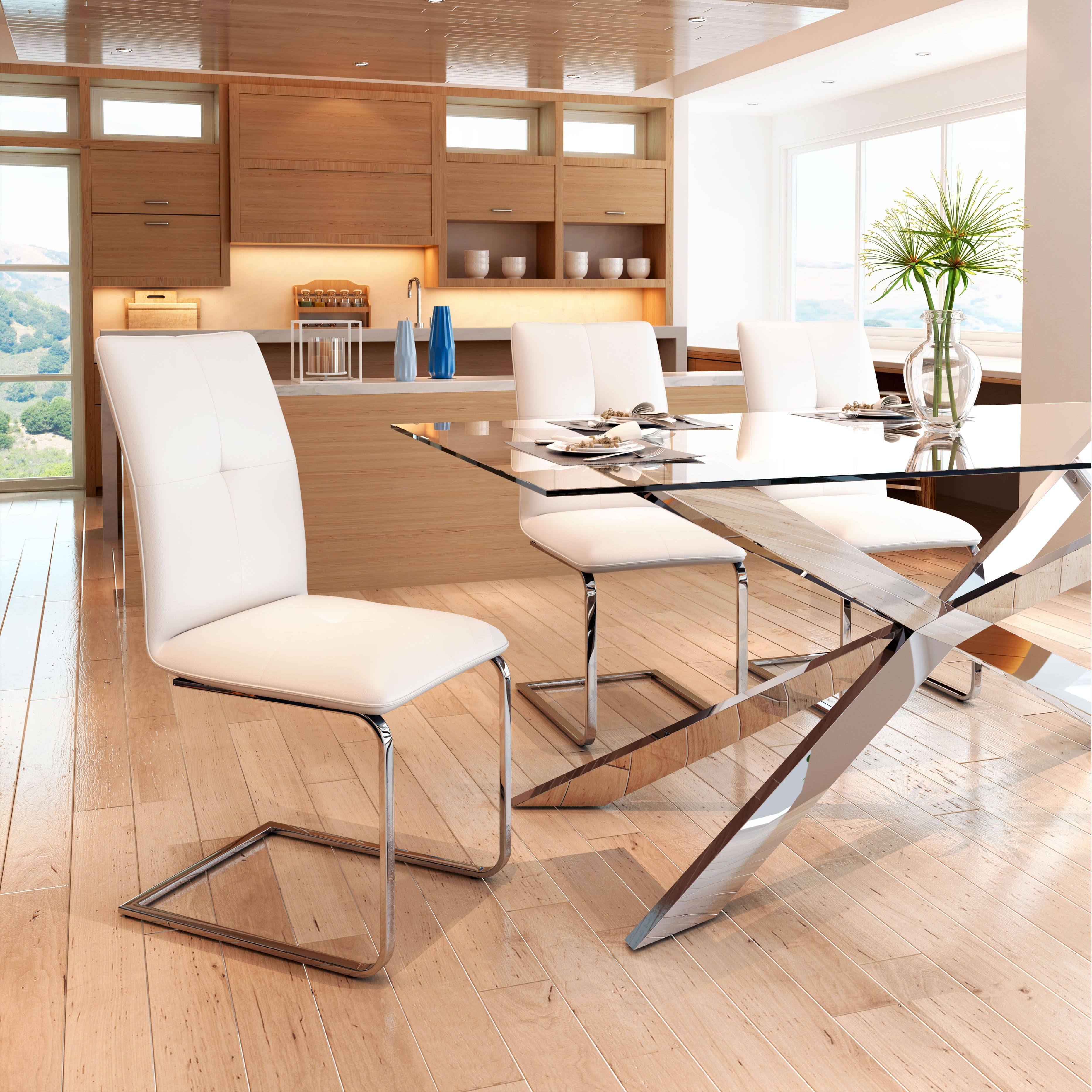 White Dining Chair Set of 2 U4708