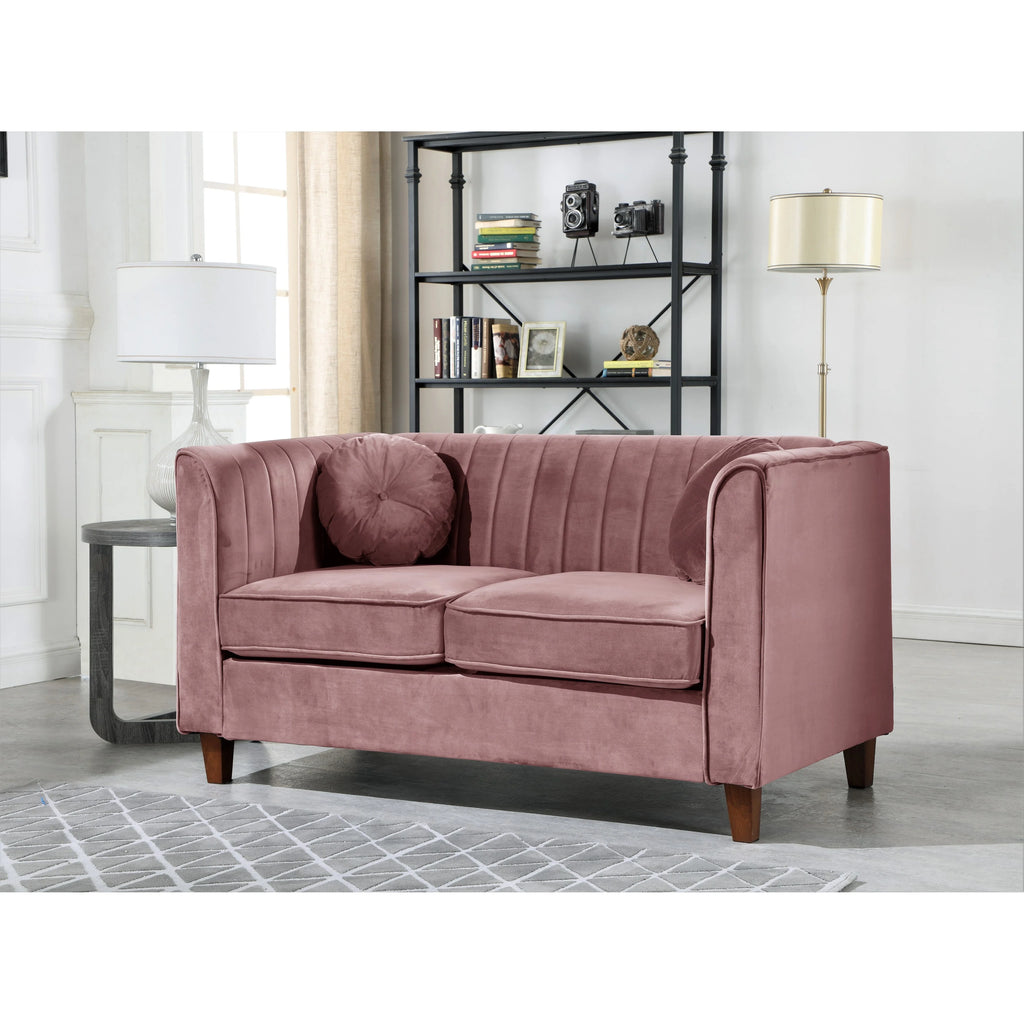 Green Velvet Chesterfield Loveseat E6775