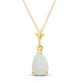 14k 20" Solid Yellow Gold Drop Pendant Necklace with Pear Shape 0.77 Carat Natural Vibrant O5671