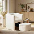 Sherpa Barrel Chair with Storage Ottoman T864167