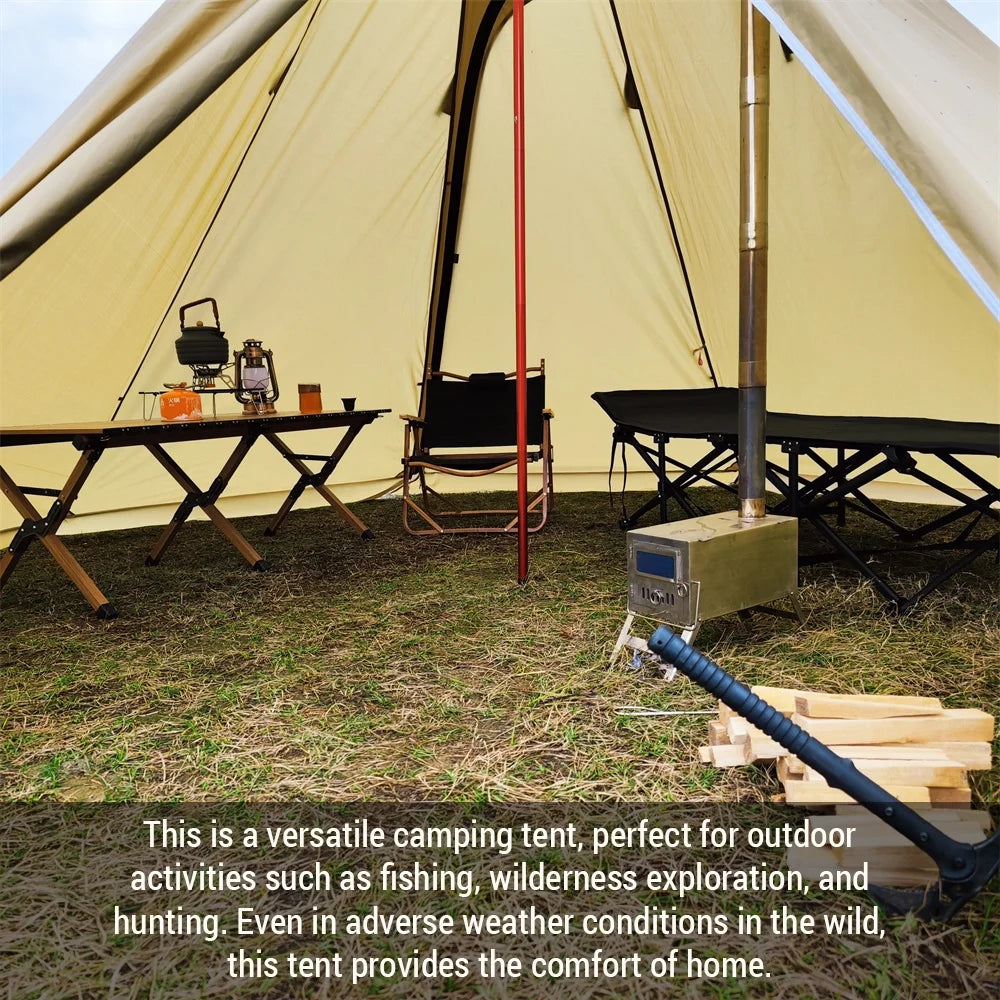 Camping Hot Tent 4-6 Person Tipi Tent with Stove Jack R1135