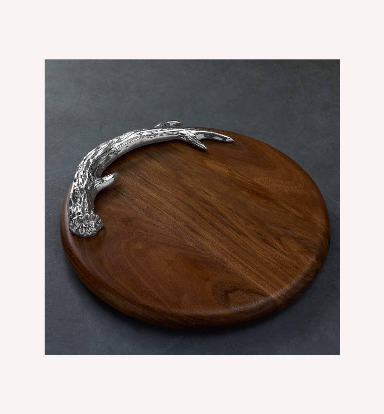 Western Antler Wood Round Cutting Board G206