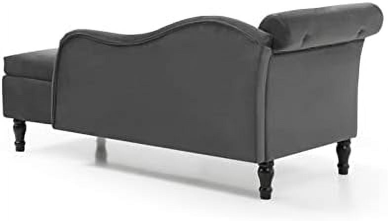 Orange Upholstered Chaise Lounge Chair with Pillow Solid Wood G7993