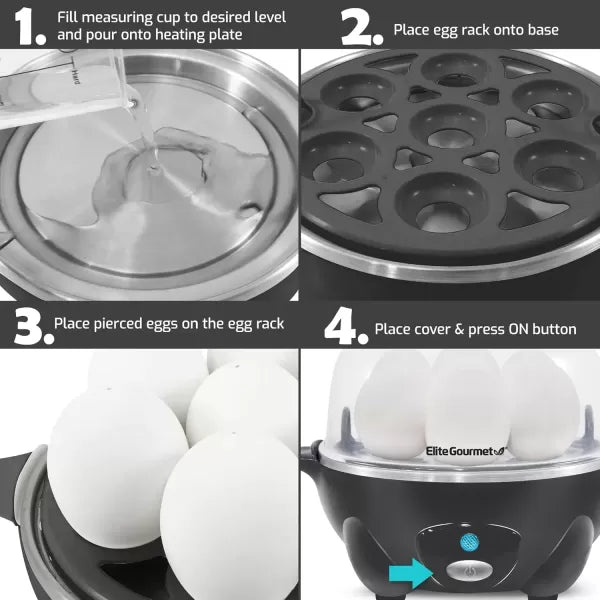 7 Egg Capacity Electric Egg Cooker with Auto Shut-Off T115