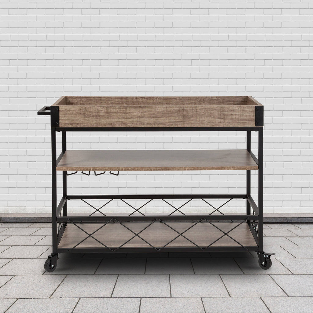 Oak Wood Kitchen Bar Cart K30942