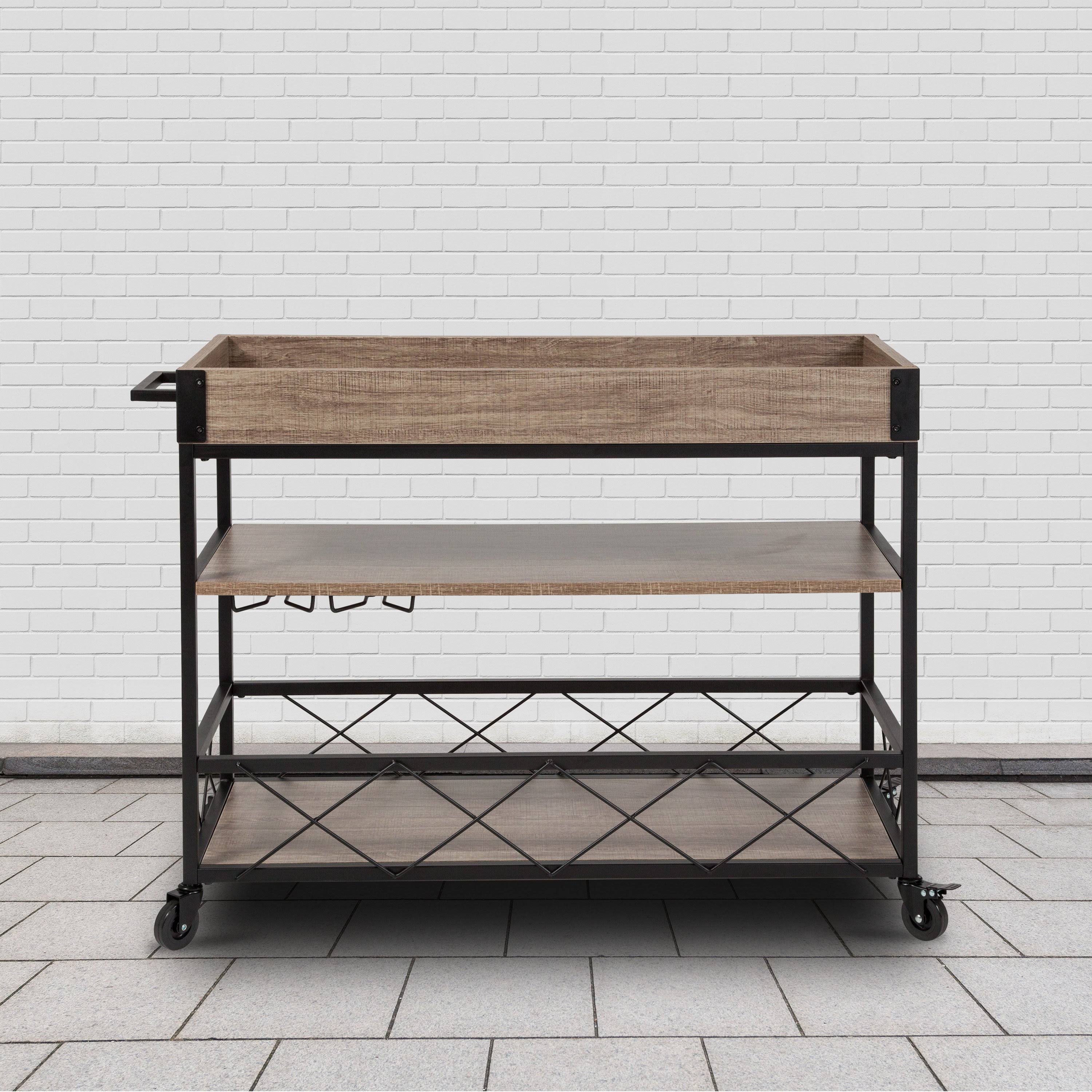 Oak Wood Kitchen Bar Cart K30942