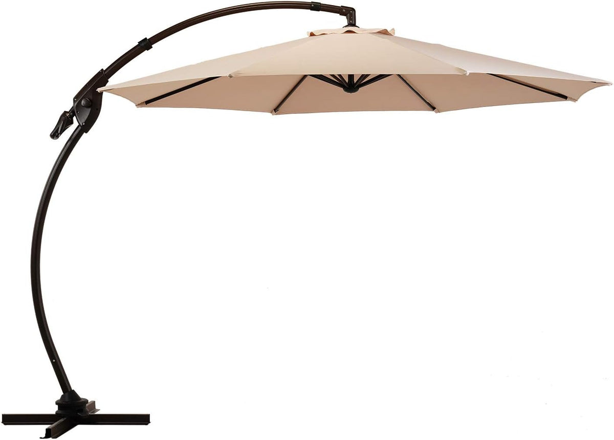 Brick Red 11 FT Aluminum Cantilever Umbrella with Base L99539