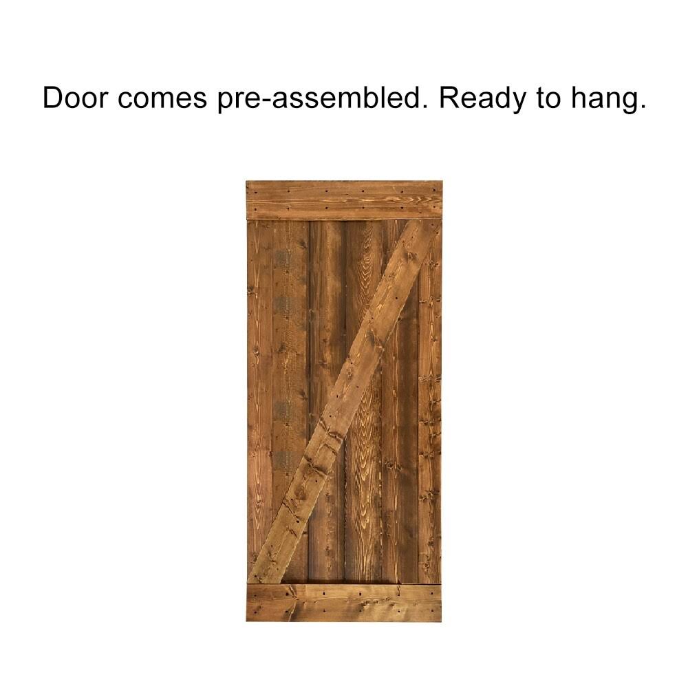 White Stained Wood Interior Sliding Barn Door with Hardware Kit U158