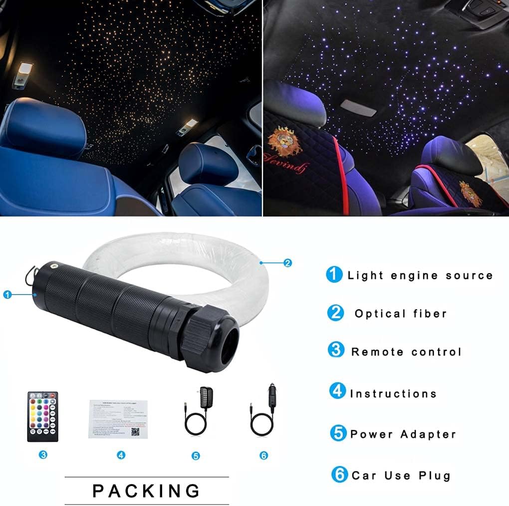 450pcs 0.03in 9.8ft RGBW LED Fiber Optic Star Ceiling Light Kit M119
