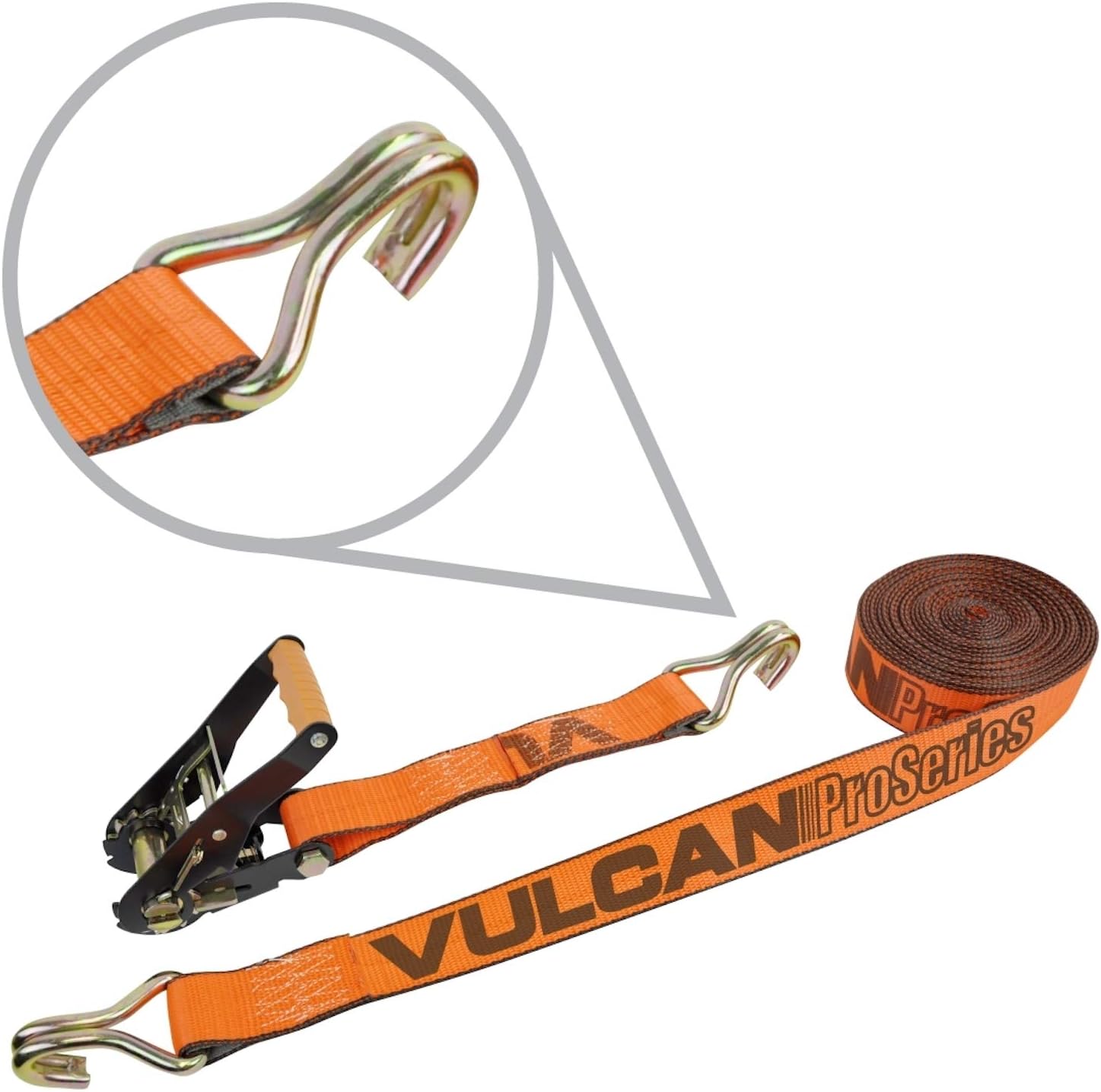 Ratchet Strap with Wire Hooks, 2 Inch x 27 Foot, 3,300 Pound Safe Working Load, Pack of 2 O593