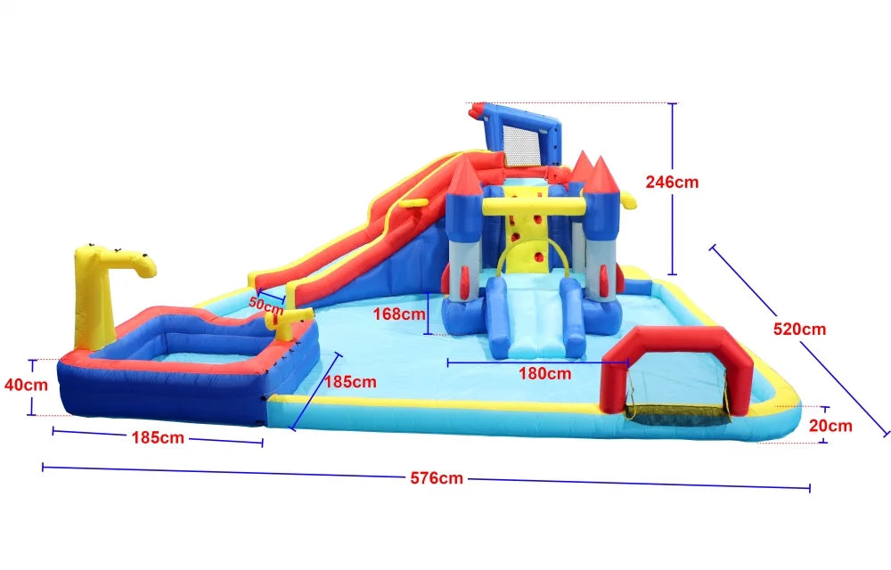 7 in1 Inflatable Water Bounce House with Splash Pool A876