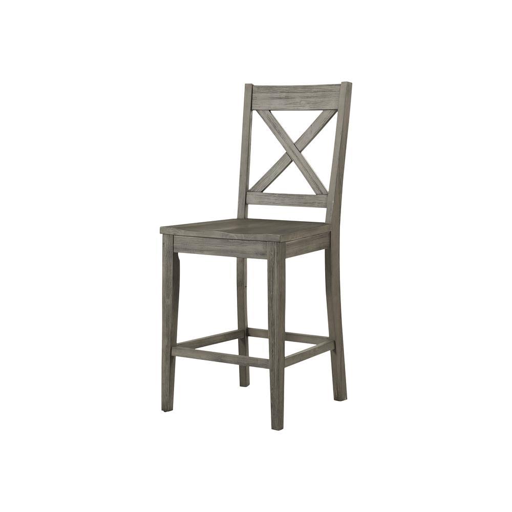 Distressed Grey X-Back Barstool A600