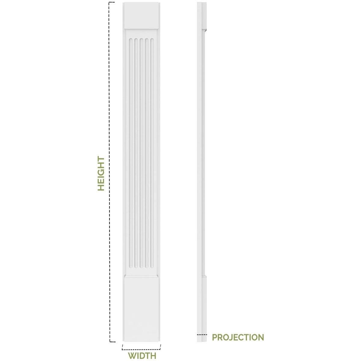 Two Equal Flat Panel PVC Pilaster with Capital and Base (Pair) K431148