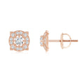 14K Rose Gold Diamond Stud Earrings K8632