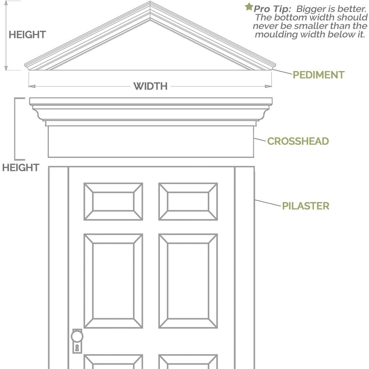 Two Equal Flat Panel PVC Pilaster with Capital and Base (Pair) K431148